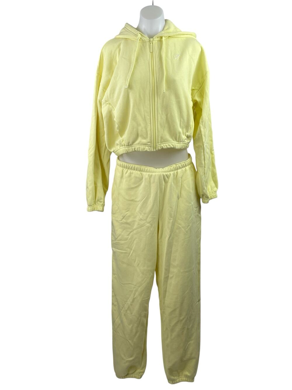 Gymshark Women's Yellow Activewear Hoodie Hooded & Jogger Lounge Pant Sets Sz M
